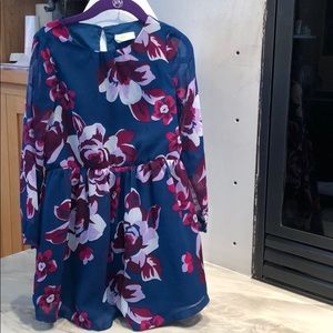 Sheer long sleeve dress